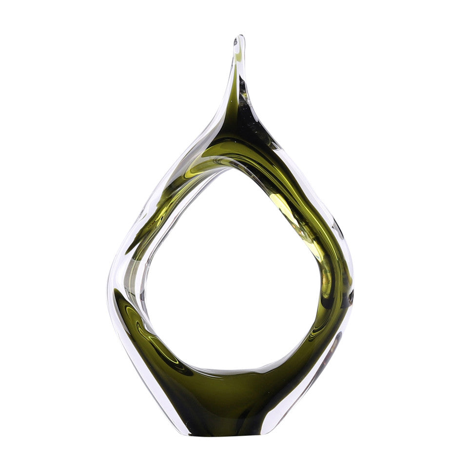 16" Dyer Cut Out Art Glass Sculpture