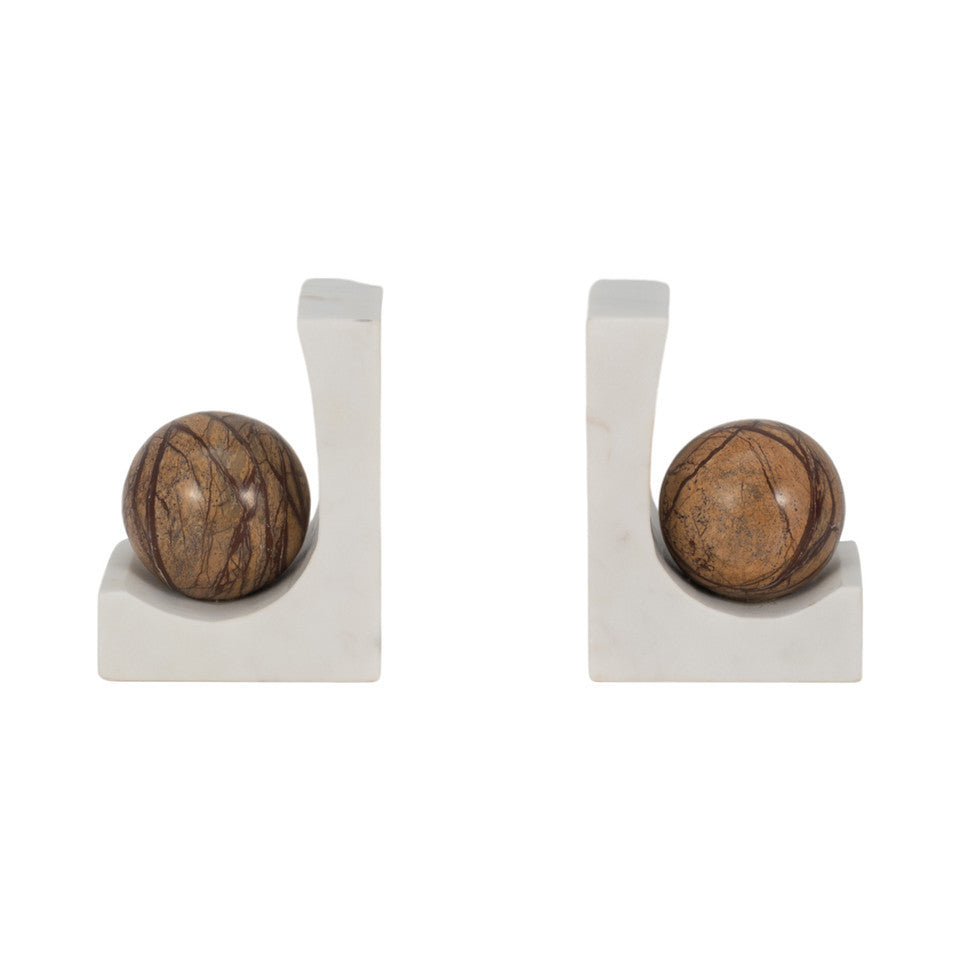 Rikard Marble Bookend White Brown