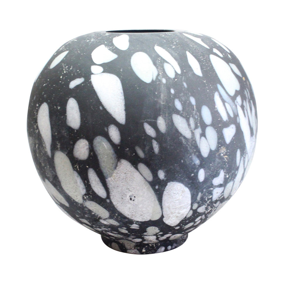 Tilo Glass Round Vase Grey 15inch