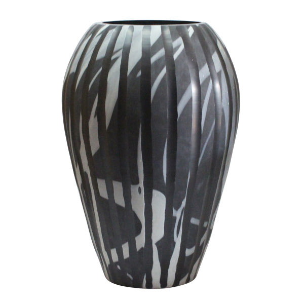 Minerva Glass Vase Black White L