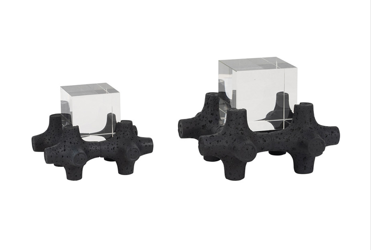 Barwa Objects With Crystal Cubes Black