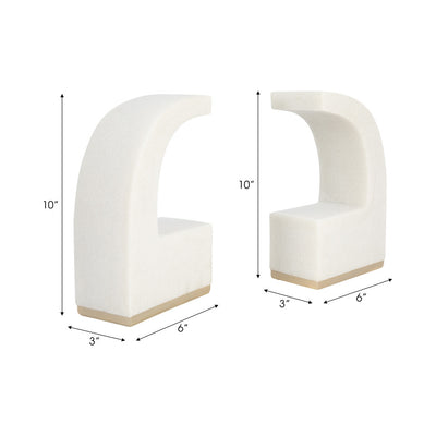 Quote Bookends White 10 inch
