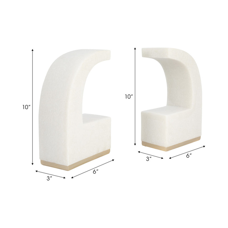 Quote Bookends White 10 inch