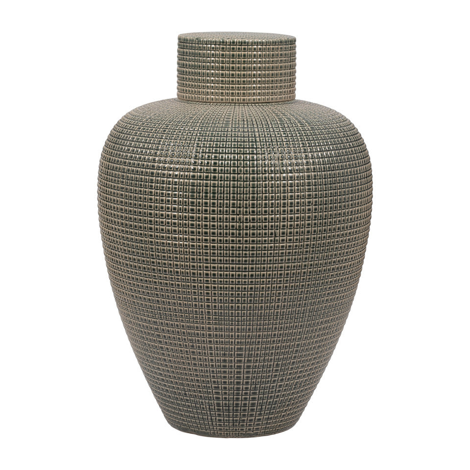 Dempsey Lidded Jar Green L