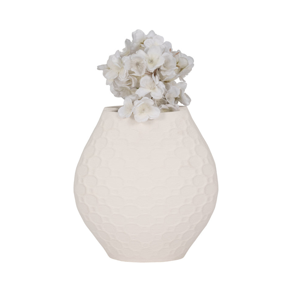 Elphantine 3D Vase Ivory Beige 11inch