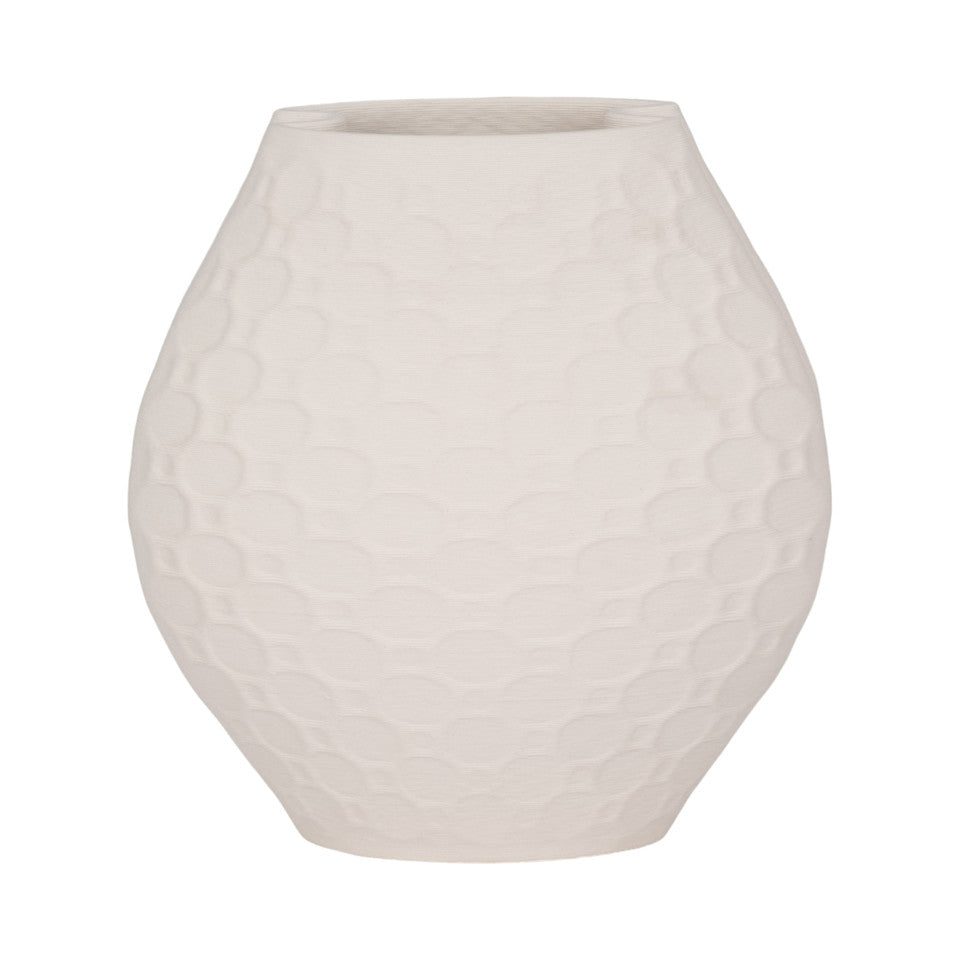 Elphantine 3D Vase Ivory Beige 11inch