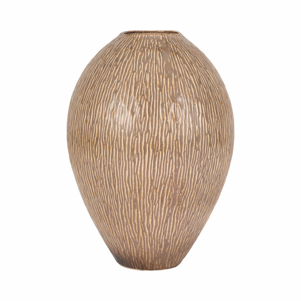 Procida Large Vase Brown 16in