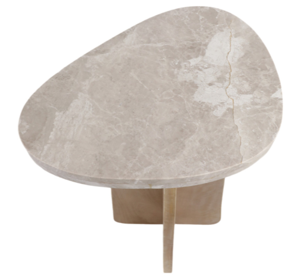 Curvus Marble and Wood Accent Table