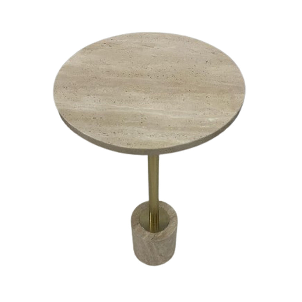 Masanori Travertine Accent Table