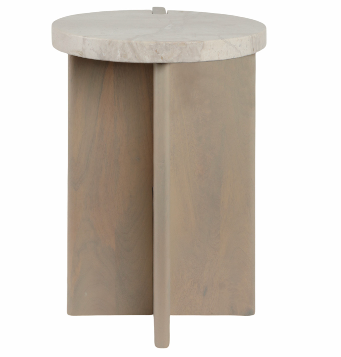 Connley Small Marble and Wood Accent Table