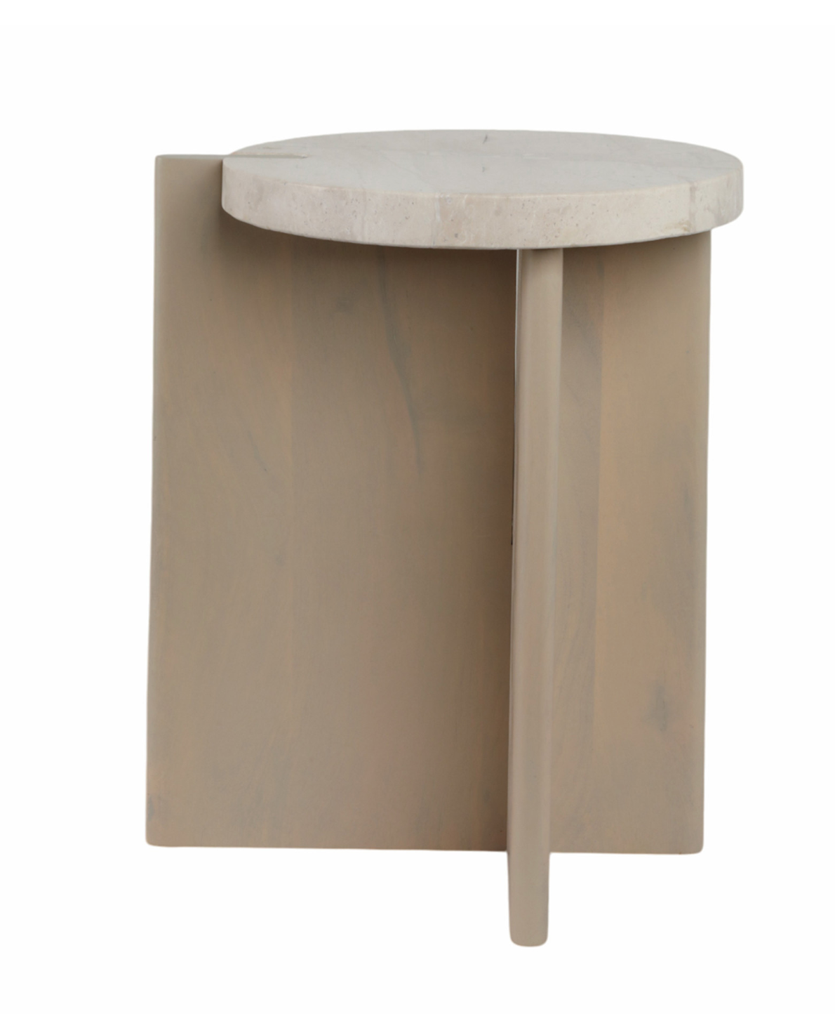 Connley Small Marble and Wood Accent Table