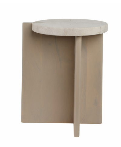 Connley Small Marble and Wood Accent Table