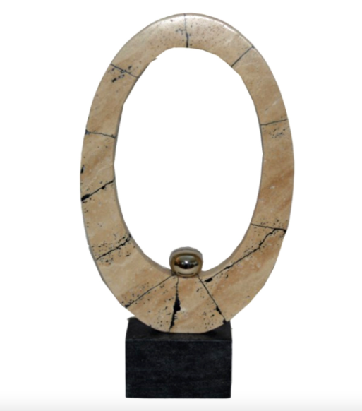 Travertine Ring Statuary 18in