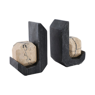 Gorda Crackle Travertine and Marble Bookend