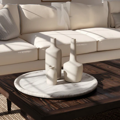 Gedor Marble Lazy Susan Tray S
