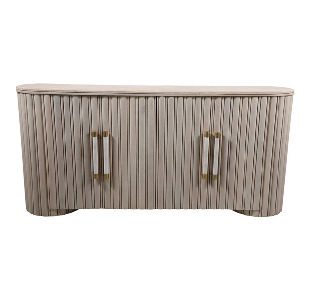Colmar Fluted Wood Sideboard White Wash