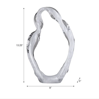 Sidon Large White Glass Sculpture