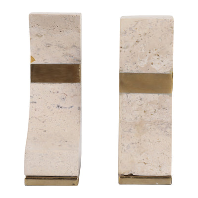 Collassa Travertine Bookend Tan
