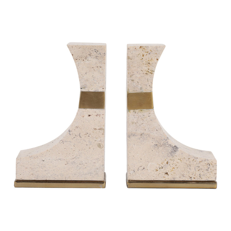 Collassa Travertine Bookend Tan