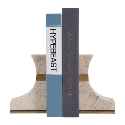 Collassa Travertine Bookend Tan