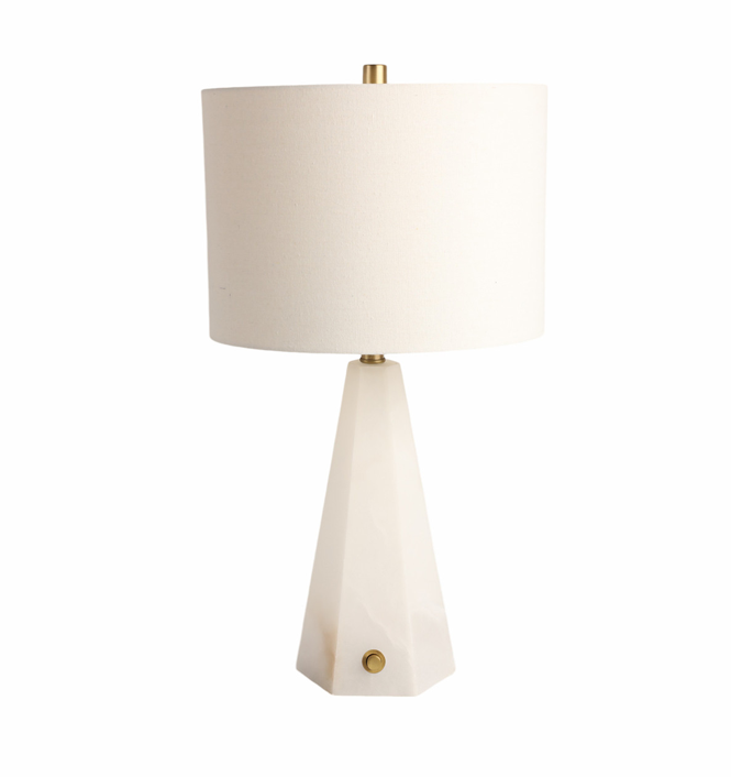 Laurel Alabaster Table Lamp White