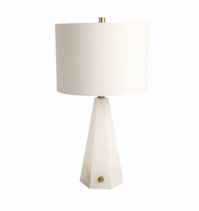 Laurel Alabaster Table Lamp White