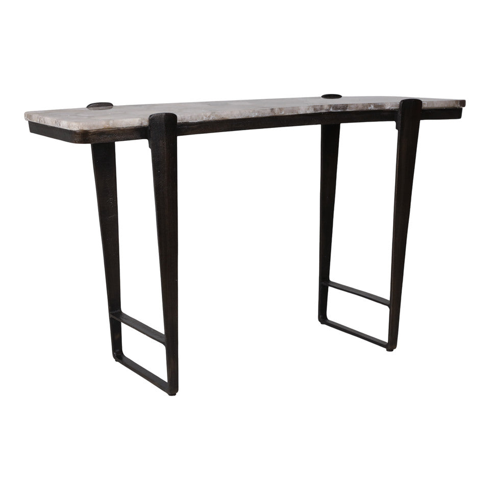Rolla Smoky Quartz Top Console Table