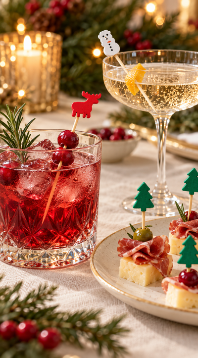 Bar Cocktail Stirrers Tree Reindeer