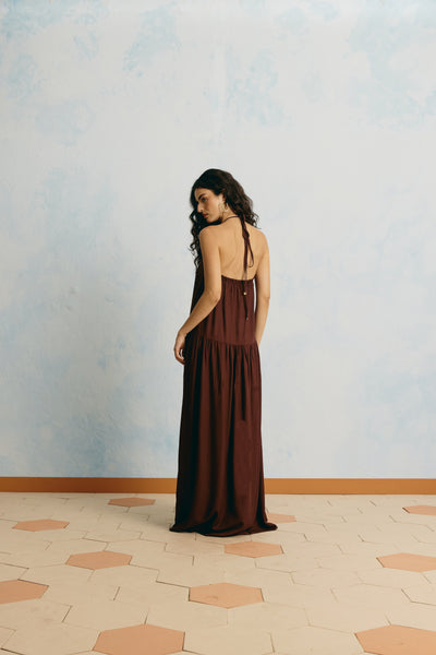 Enelda Dress Dark Brown