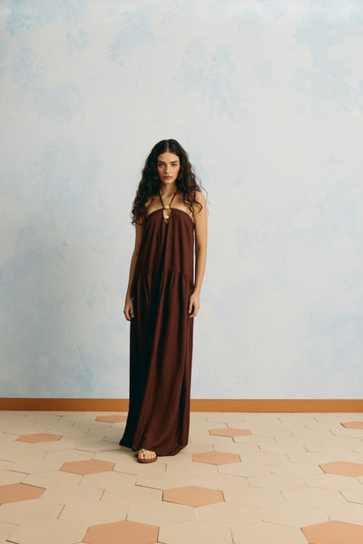 Enelda Dress Dark Brown