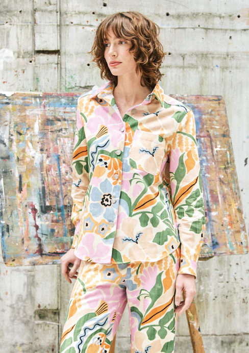 Adina Shirt  Pastel Flowers