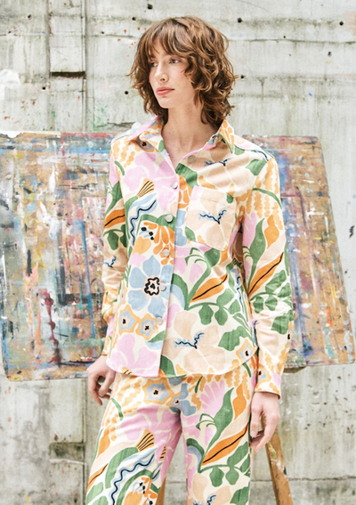 Adina Shirt  Pastel Flowers