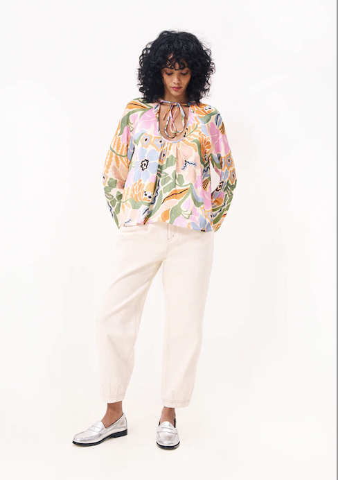 Polly Top Pastel Flowers