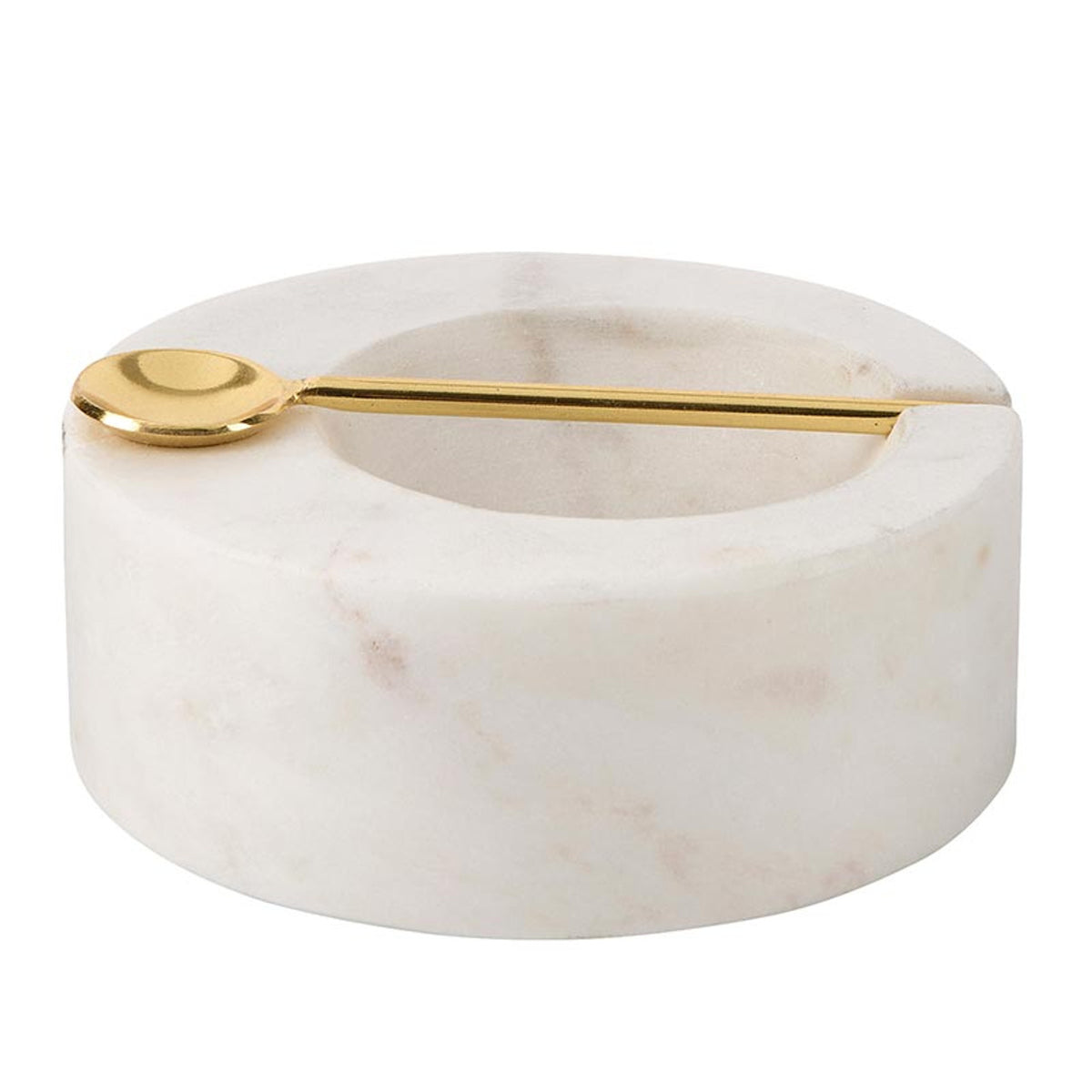 Round Marble Pinch Pot with Spoon