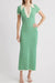 Johnny Collar Crochet Dress Green