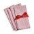Ticking Stripe Napkin Set of 4 Red Multi