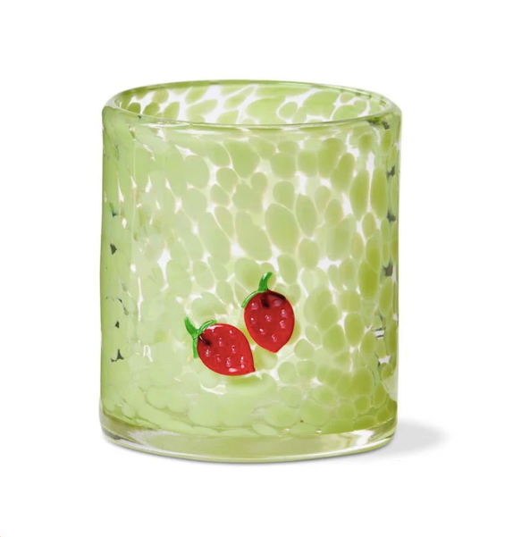 Strawberry Confetti Dof Glass