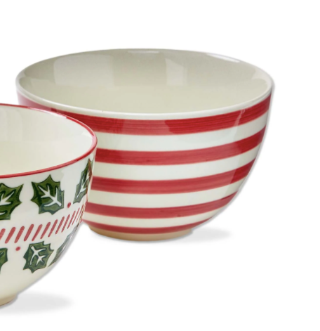 Snack Bowl Red Stripes