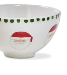Holiday Cheer Snack Bowl Santa Faces