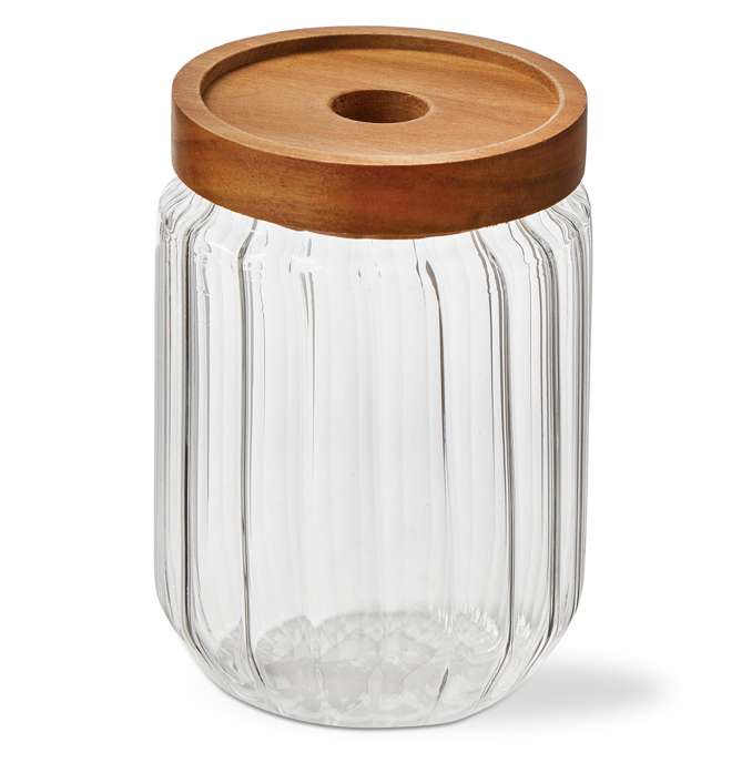 Ribbed Glass Canister Medium