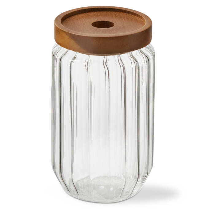 Ribbed Glass Canister Large