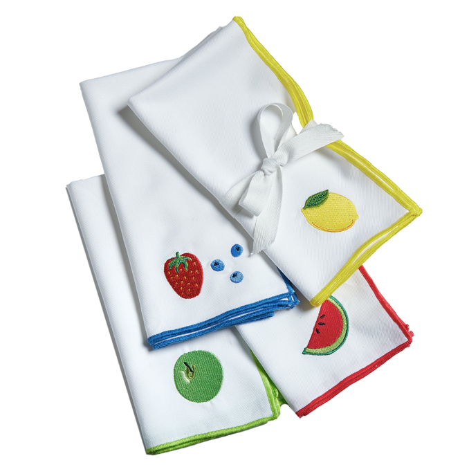 Fresh Pick Embroidered Napkin Set Of 4