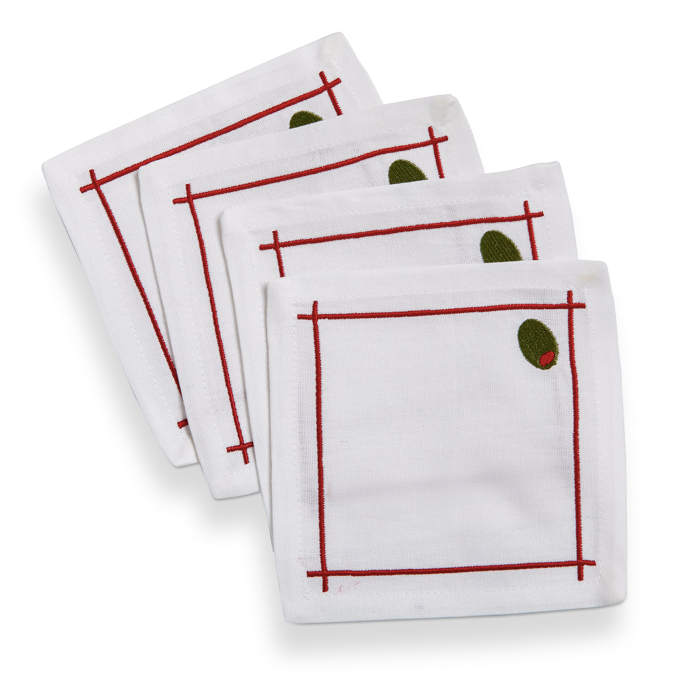 Olive Cotton Coaster Set Of 4
