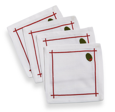 Olive Cotton Coaster Set Of 4