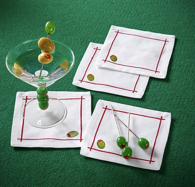 Olive Cotton Coaster Set Of 4