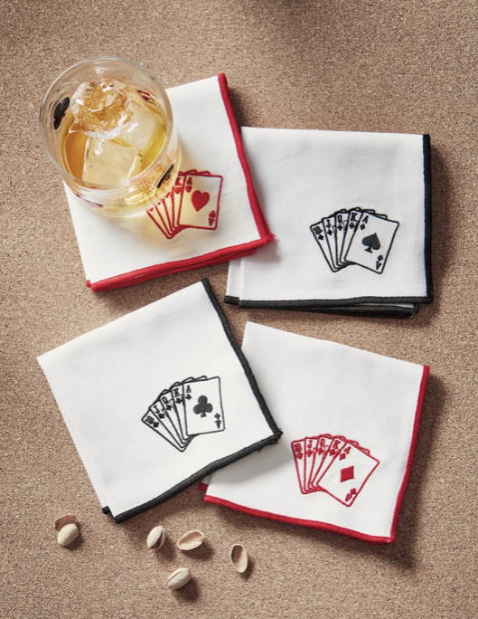 Playing Cards Cocktail Napkin Set Of 4