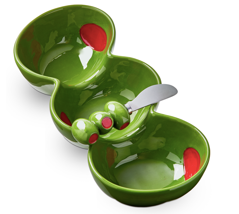 Olive 3-Part Server Spreader Set Of 2