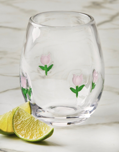 Flower Bouquet Stemless Wine