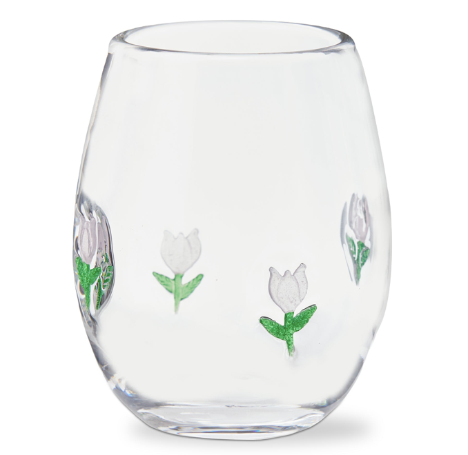 Flower Bouquet Stemless Wine