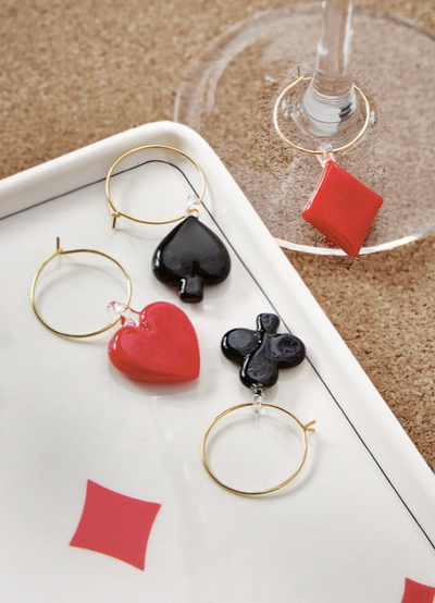 Suits Wine Charm Set Of 4
